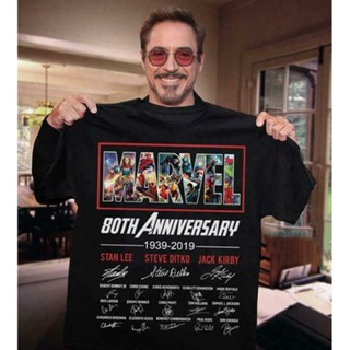 ย้อนยุคเสื้อกีฬาเสื้อยืด marvel 80th anniversary 1939 2019 stan lee สําหรับผู้ชายS-5XL