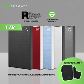 Seagate ฮาร์ดไดรฟ์ภายนอก แบบพกพา 1TB One Touch W Rescue External