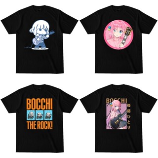 เสื้อยืดคอกลม พิมพ์ลายอนิเมะ Mingyuan Bocchi The Rock Ryou Hitori สีดํา สีขาว สําหรับผู้ชาย และผู้หญิง