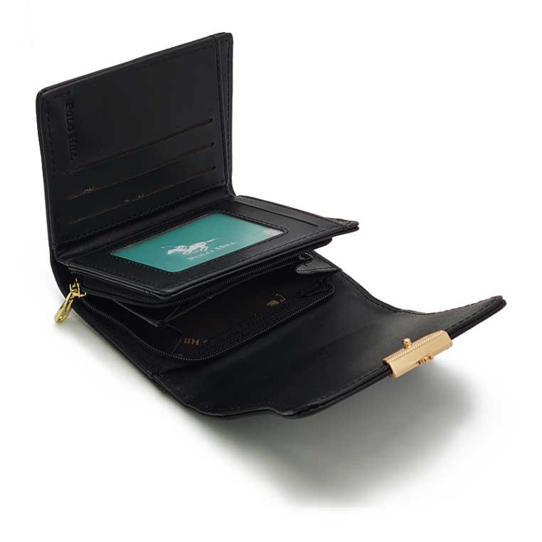 Polo HILL Ladies Leaf Inspired Stitching Tri-Fold Wallet PW120
