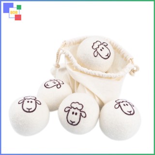 808 ลูกบอลขนแกะแท้ ลูกบอลอบผ้า ขนวูลลูกบอลขนแกะใส่เครื่องอบผ้า Wool Dryer Balls ถุง 6 ชิ้น