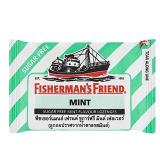 ฟิชเชอแมนลูกอมแก้เจ็บคอ SUGAR 25ก.FISHERMANS FRIENDFREE HERBAL MINT25G