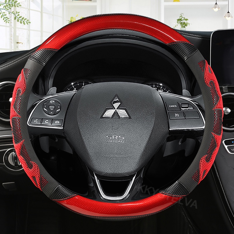 พวงมาลัยรถ 38 ซม. 15 "สําหรับ Mitsubishi ASX RVR Pajero Sport Outlander PHEV Airtrek Grandis lancer evo Eclipse Cr