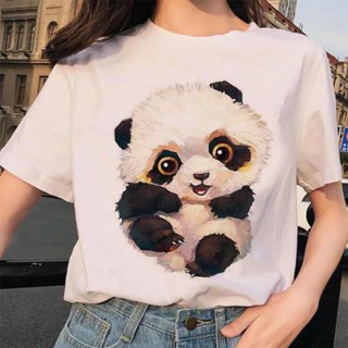 Panda Printing T Shirt Women Harajuku White Tops Women Summer Funny Women T-shirts Aesthetic Tshirt Tops Mujer_07