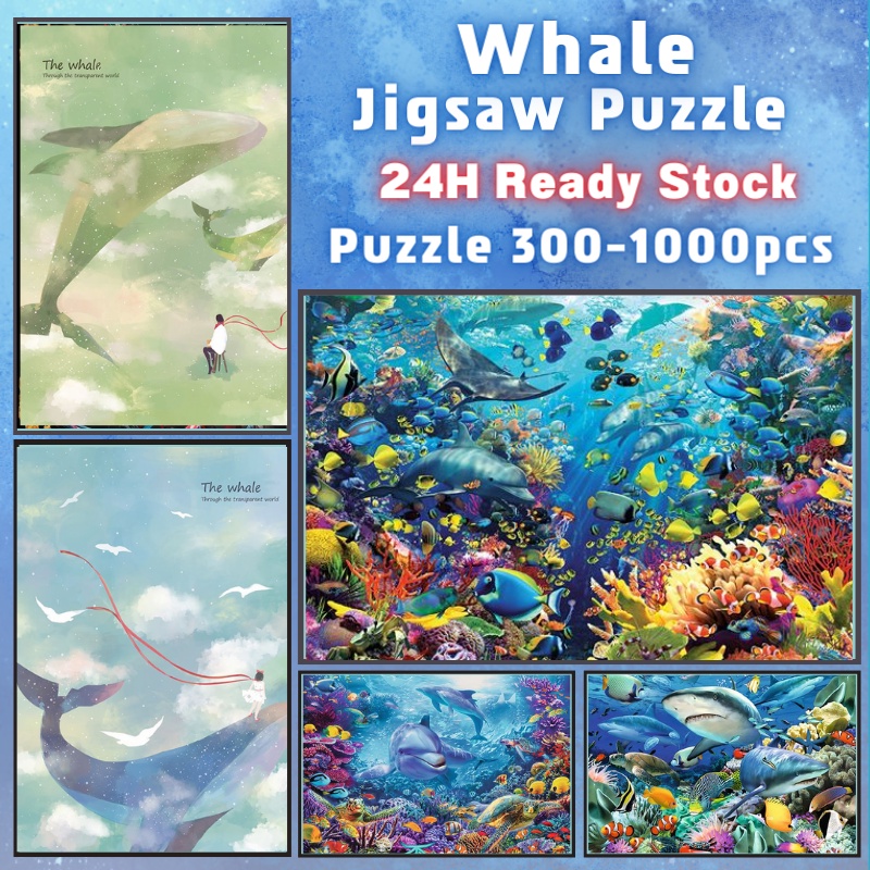 📣พร้อมส่ง📣【ปลาวาฬ】jigsaw puzzle  จิ๊กซอว์ 1000 ชิ้น  ชิ้นของเด็ก  จิ๊กซอว์ไม้ 1000 ชิ้น จิ๊กซอว์ 1000 ชิ้นสำหรับผู้ใหญ่ จิ๊กซอ จิ๊กซอว์ 500 ชิ้น🧩03จิ๊กซอว์ 1000 ชิ้น สำหรับ ผู้ใหญ่ ตัวต่อจิ๊กซอว์ จิ๊กซอว์ การ์ตูน