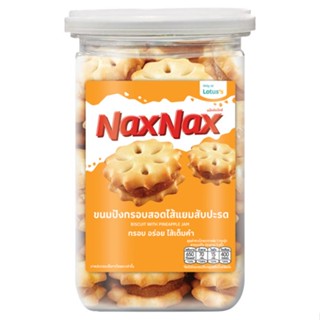 แน็คซ์แน็คซ์ขนมปังกรอบไส้แยมสับปะรด160ก.NAXNAX PINEAPPLE BISCUIT WITHJAM 160 G.