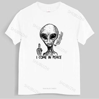 Homme เสื้อยืดลําลอง แขนสั้น พิมพ์ลาย Alien I Come In Peace Ufo Area 51 Roswell Spaceship แฟชั่นฤดูร้อน สําหรับผู้ช_02