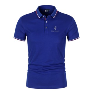 ใหม่ Maserati เสื้อโปโล คอปก แขนสั้น แฟชั่นฤดูร้อน สําหรับผู้ชาย