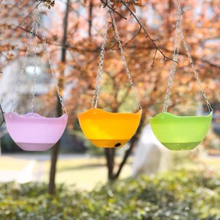 กระถางดอกไม้พลาสติก กระถางแขวนตะกร้า กระถางแขวนพร้อมสายห้อย（Hanging flowerpot ）DL-1