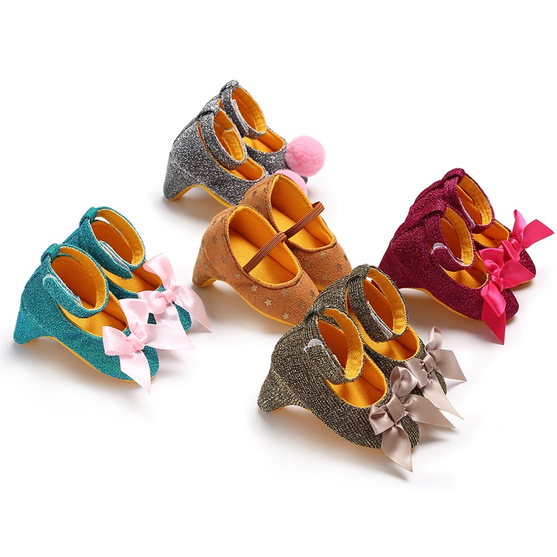 รองเท้าส้นสูง พื้นนิ่ม ลายดอกไม้น่ารัก สไตล์เจ้าหญิง สําหรับเด็กทารกผู้หญิง ใส่ถ่ายรูป ใส่ตอนเย็น