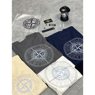 STONE ISLAND พร้อมส่ง เสื้อยืดแขนยาว ผ้าฝ้าย ปักลายเข็มทิศ ทรงหลวม ขนาดใหญ่ แฟชั่นสําหรับผู้ชาย และผู้หญิง