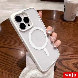WUJU การชาร์จแบบไร้สายด้วยแม่เหล็กอะคริลิกใสด้าน เคสโทรศัพท์ เคสไอโฟน เคสไอโฟน Case Compatible For iPhone 17 16 11 12 13 14 15 Pro Max XR X XS Max Plus Air