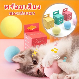 😸ของเล่นสัตว์เลี้ยง ของเล่นแมว ลูกบอลมีเสียง  แคทนิปบอล สัตว์เลี้ยงเล่นบอล ของเล่นพร้อมเสียง