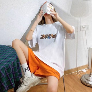 BWCB-Drew House Justin Bieber Casual T-Shirt For Men Women Cotton Short Sleeve Half Letter Print oversize $T_01