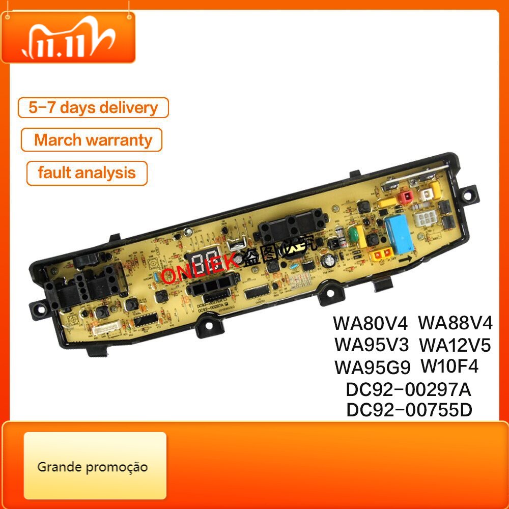 Qsjzhy WA10F4 WA80V4 WA88V4 WA95V3 WA12V5/WA95G9 SAMSUNG เครื่องซักผ้า PCB BOARD DC92-00755D/C 00297