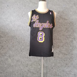 Lakers No. แฟชั่นคลาสสิก เสื้อกีฬาแขนสั้นลําลอง ปักลาย 8 Kobe สีดํา สไตล์เรโทร สําหรับผู้ชาย และนักเรียน 290811