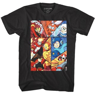 🔥 เสื้อยืดคอกลมเสื้อยืด พิมพ์ลายหุ่นยนต์ Megaman Rockman Capcom สําหรับผู้ชายS-5XLเสื้อยืดอินเทรนด์ 🔥