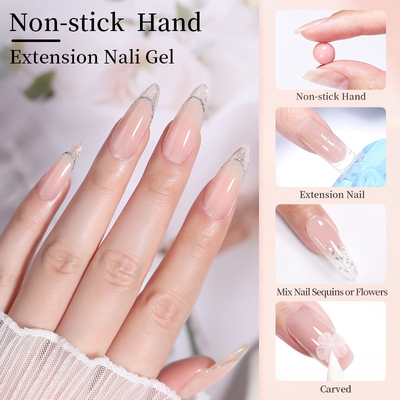 UR SUGAR Non Stick Hand Solid Extension Gel Nails Soak Off UV Gel Nails Finger Prolong Construction Hard Nail Gel ราคา ถูกที่สุด ดีลบีเคเค แกลเลอรีภาพที่ 3