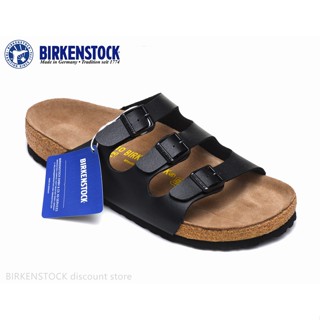 【Original】Birkenstock Florida male/female classic cork matt black slippers 34-46