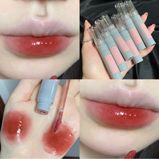 Cappuvini Gray Tube Lip Glaze Mirror Water Light Lip Gloss Lipstick Makeup Waterproof Long Lasting Sexy Red Lip Tint Cosmetics