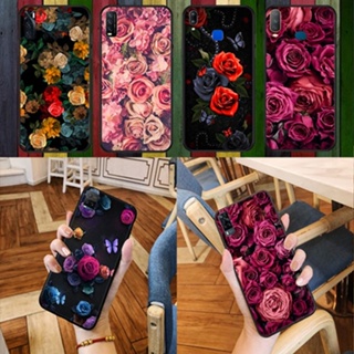 เคสโทรศัพท์มือถือแบบนิ่ม ลายดอกกุหลาบ สีดํา สําหรับ Realme C25 C25S X Lite XT X2 Narzo 20 20 Pro 30A 50i