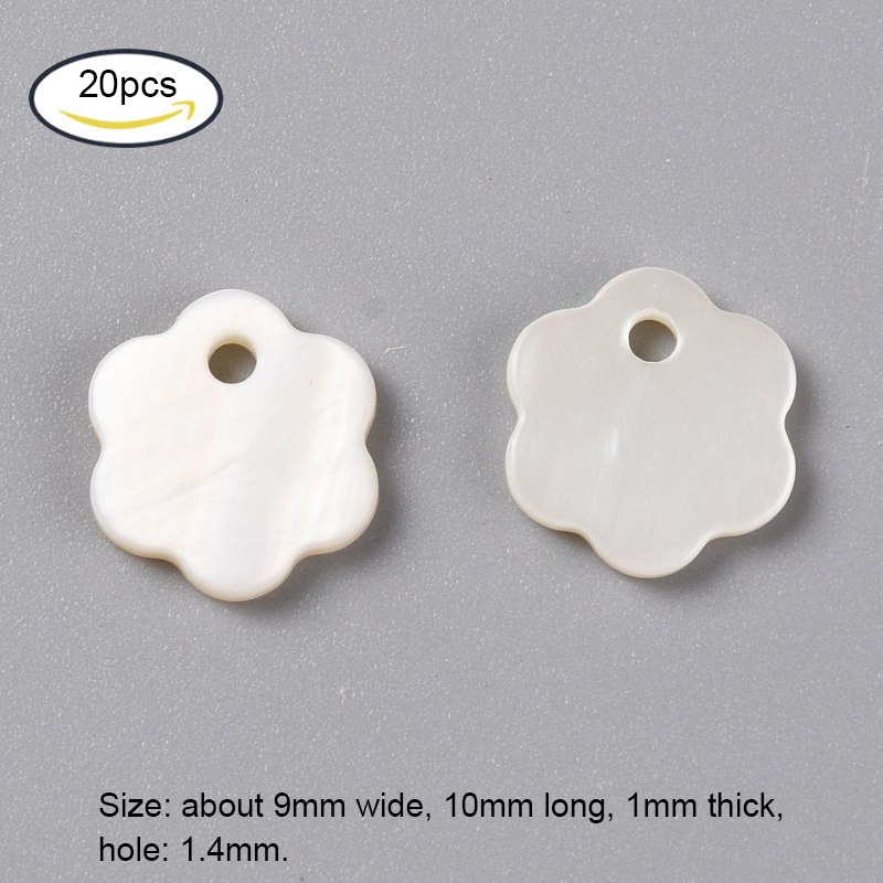 Beadthoven จี้ดอกไม้น้ําจืด 13x13x2 มม. รู 1.2 มม. สําหรับทําเครื่องประดับ DIY 5-20 ชิ้น