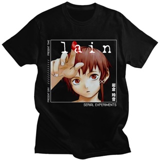 Anime Serial Experiments Lain Iwakura T Shirt Vintage Mens T-shirt Cyberpunk Science Fiction Manga Graphic Oversiz_12