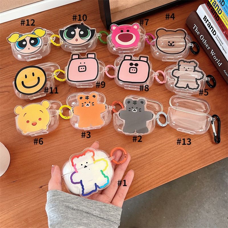 เคสหูฟัง TPU แบบนิ่ม ลายการ์ตูน พร้อมแหวน สําหรับ QCY Ailypods T20