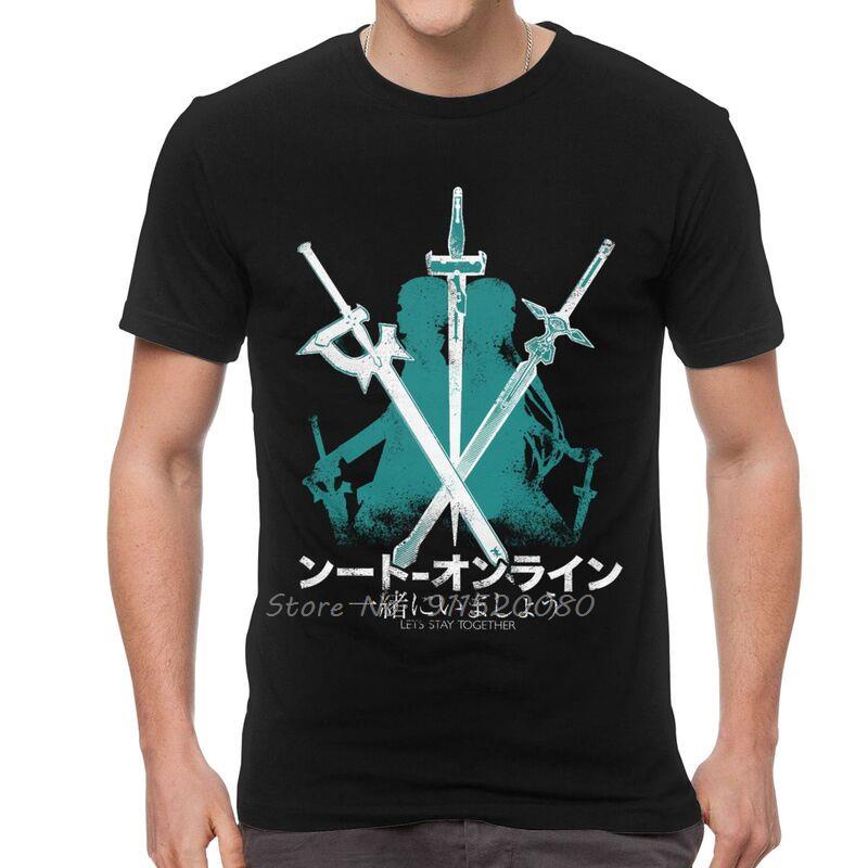เสื้อยืดแขนสั้น ผ้าฝ้าย 100% พิมพ์ลายอนิเมะ Sword Art Online สไตล์ญี่ปุ่น สําหรับผู้ชาย_08