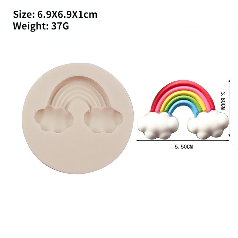 Sun Moon Love แม่พิมพ์ซิลิโคน รูปหน้ายิ้ม สีรุ้ง สําหรับทําช็อคโกแลต ฟองดองท์ เค้ก เบเกอรี่ - รูปที่ 7