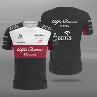 เสื้อยืดโพลีเอสเตอร์ พิมพ์ลาย Fanmade Alfa Romeo Formula 1 Racing F1 3D ไซซ์ S-5XL