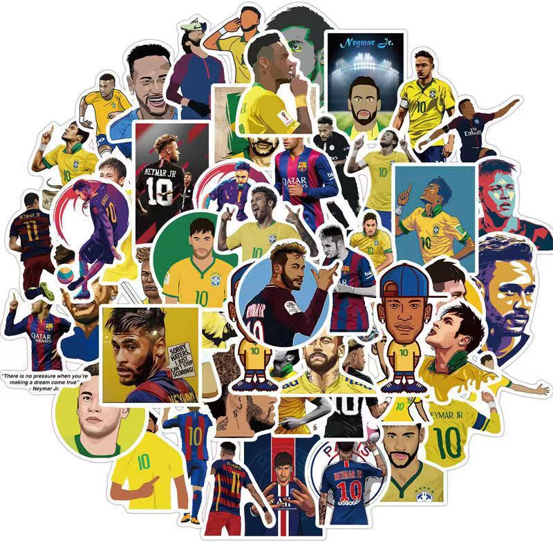 50 ชิ้นฟุตบอล Super Star Neymar สติ๊กเกอร์ PVC กันน้ํา