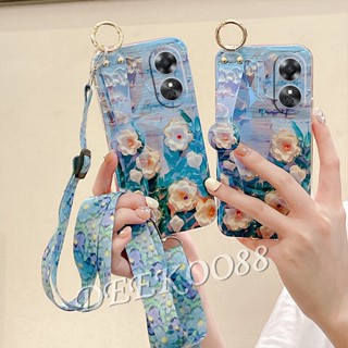 เคสโทรศัพท์มือถือ ลายดอกไม้ พร้อมสายคล้องคอ และสายคล้องคอ สําหรับ OPPO Reno8 T A78 5G 4G Reno 8 8T Reno8T OPPOA78