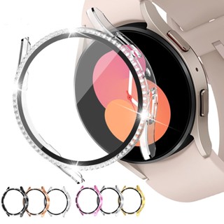 เคส PC กันกระแทก ประดับเพชร สําหรับ Samsung Galaxy Watch4 44 mm 40mm