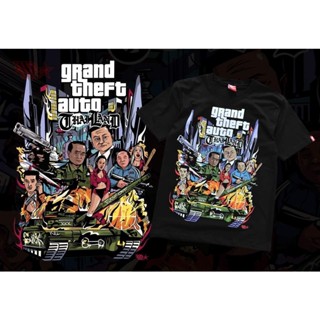 แขนสั้น AMPBKK เสื้อ "GTA" T-SHIRT เสื้อยืดผู้ชาย