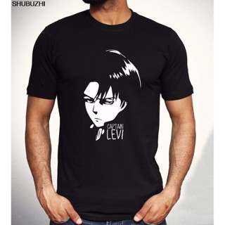 เสื้อยืด Customed Printing Captain Levi Attack On Titan Aot Eren Anime Manga Black Good Quality MenS Tshirt