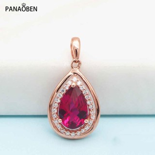 PANAOBEN♥เครื่องประดับ สร้อยคอ ชุบทอง 14K จี้รูปหยดน้ํา สีโรสโกลด์ 585 หรูหรา เหมาะกับของขวัญ สําหรับผู้หญิง คริสต์มาส สร้อยคอ สร้อยคอผู้ชาย