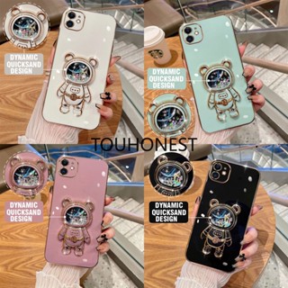 สําหรับ เคส For iPhone 11 Pro Max เคส iPhone 6 Plus เคส iPhone X เคส iPhone XS max Case iPhone XR Case iPhone 6S Plus New Glitter Liquid Quicksand Cute Astronautstand Bracket Phone Cover Cases ใหม่ กลิตเตอร์ ของเหลว