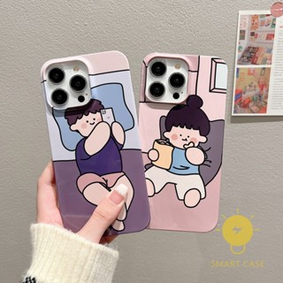 For เคสไอโฟน 14 Pro Max [Couple Cute Relax Hard] เคส Phone Case For iPhone 14 Pro Max Plus 13 12 Mini 11 X XS Max XR SE 8 7 For เคสไอโฟน11 Ins Korean Style Retro Classic Couple Shockproof Protective TPU Cover Shell