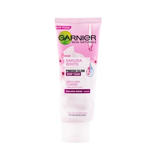 SAKURA การ์นิเย่ซากุระไวท์พิงคิช 100มล.ผลิตภัณฑ์ดูแลผิวหน้าGARNIER วิปโฟม PINKISH WHIP FOAM 100ML