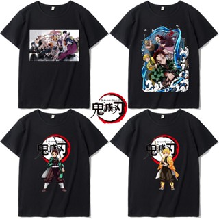 ❐☒♛Foreign trade animation surrounding Ghost Slayer T-shirt children s clothing black short-sleeved_08