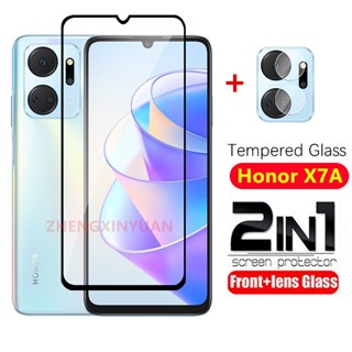 2in1 ฟิล์มกระจกนิรภัยกันรอยหน้าจอ แบบเต็มจอ สําหรับ Honor X7A X8A HonorX8A HonorX7A X8 X7 A