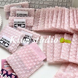 KiwiStudio (แพค100 ใบ)  แอร์บับเบิลกันกระแทก ซองกันกระแทก Size/ (10×10cm) insกระเป๋าบับเบิ้ลหัวใจสีชมพู（098）