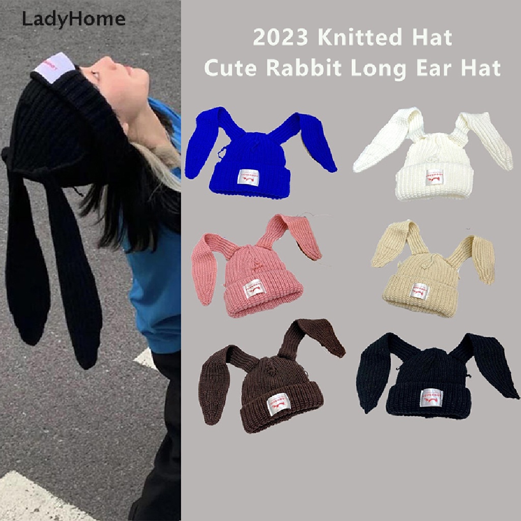 LHJ หมวกหูยาวถักหมวก Warm Unisex Beanie หมวกหูยาว BunnyHat TPN