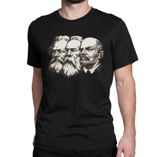 เสื้อยืด ผ้าฝ้าย พิมพ์ลาย Marx Engels And Lenin The Soviet Union สไตล์วินเทจ สําหรับผู้ชาย