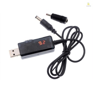 {Fsth} สายเคเบิลแปลงสเต็ปอัพ USB DC5V เป็น 9V 12V Boost พร้อมแจ็ค DC 5.5x2.1 2.5 มม. 3.5x1.35 มม. สําหรับพัดลมเราเตอร์ ไฟ LED