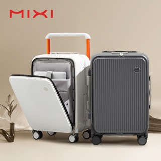 Mixi ใหม่ กระเป๋าเดินทาง กรอบอลูมิเนียม PC 20 นิ้ว พร้อมช่องใส่แล็ปท็อป 24 นิ้ว สําหรับผู้ชาย และผู้หญิง