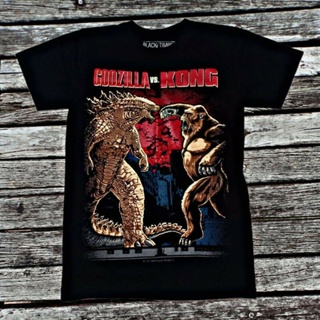 เสื้อยืดพิมพ์ลายแฟชั่น Bt165 GODZILLA VS KING KONG เสื้อยืด ผ้าฝ้าย พิมพ์ลายภาพยนตร์ 1ST EDITION สีดํา_01