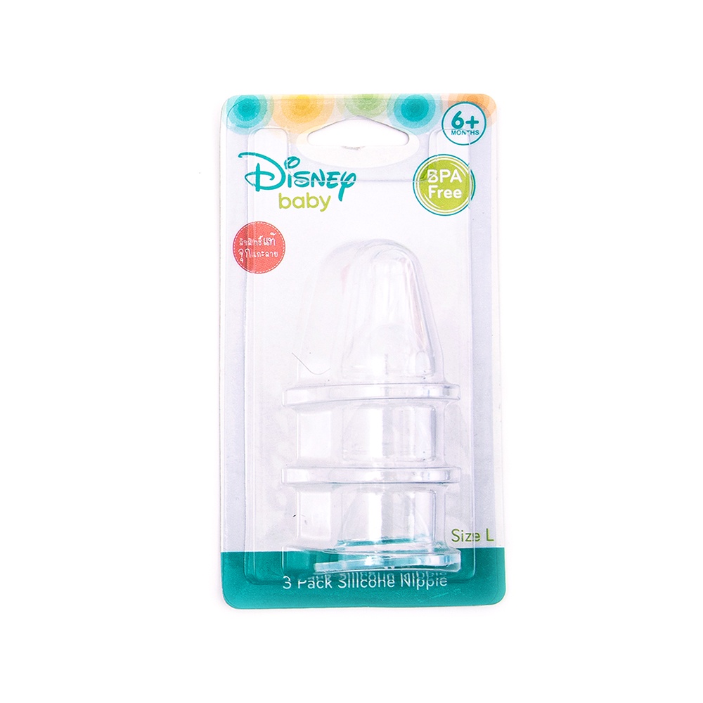ดีสนีย์จุกนมแกะลาย PACK3 LDISNEY CLASSIC 3PKS SILICONE NIPPLE L