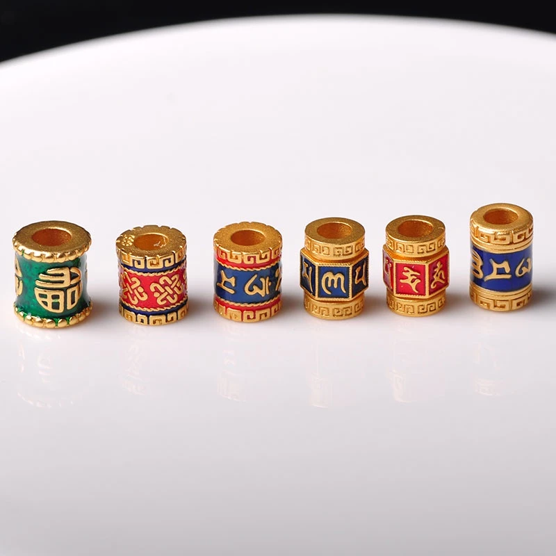 สร้อยข้อมือเชือกถัก สีทอง สไตล์จีนโบราณ จี้ลูกปัดเคลือบสีฟ้า thumbnail 10